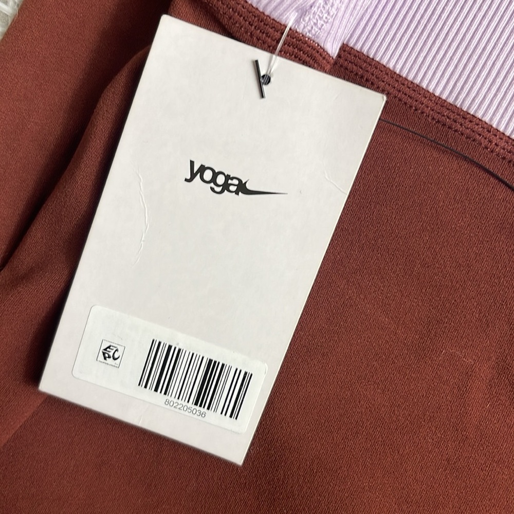 NWT Nike Yoga Dri-FIT Infinalon Luxe Leggings oxen brown doll/grey fog size xxl - Picture 4 of 7